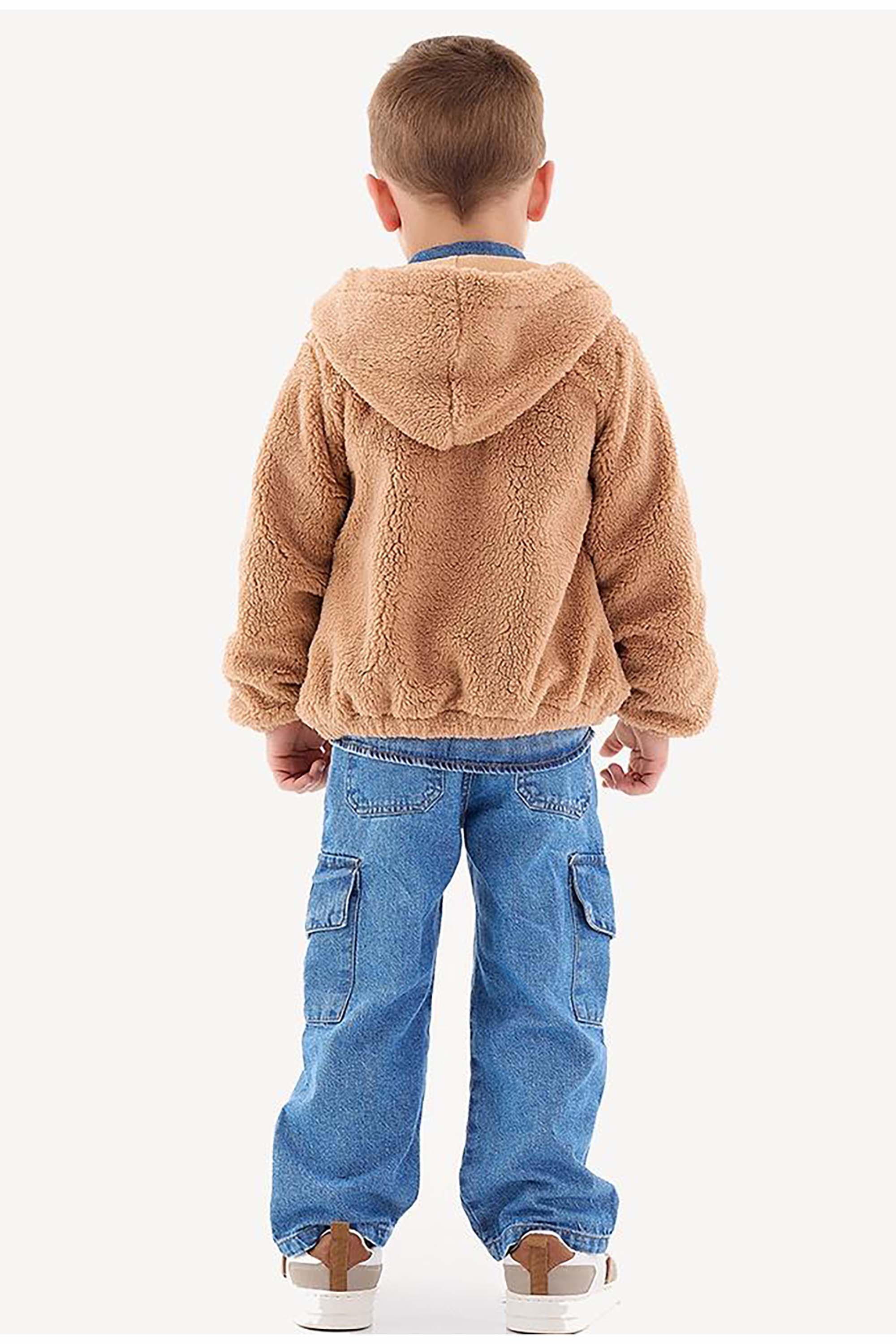 Jaqueta Infantil em Pelo e Forro Malha Marrom