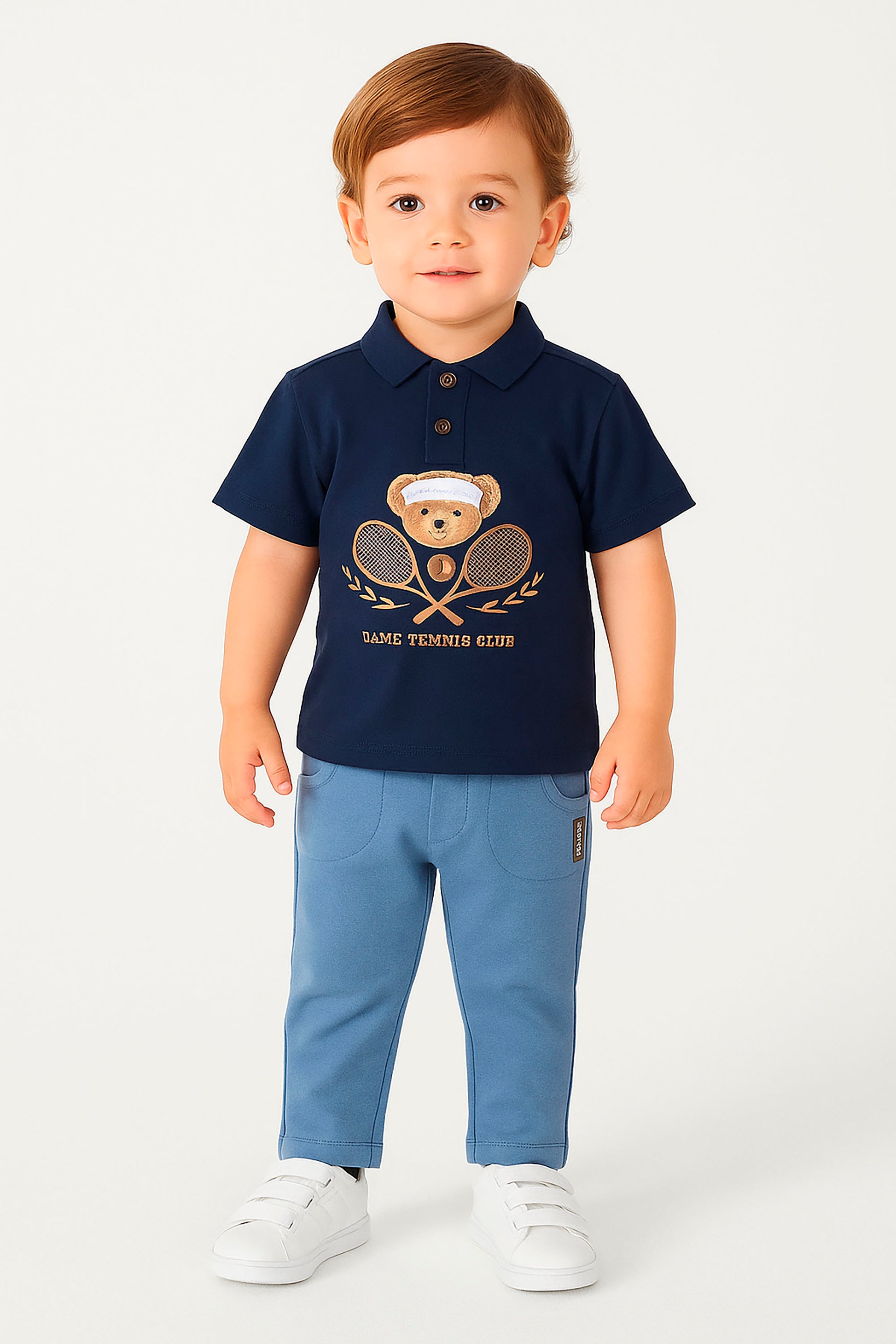 Calça Moletom Infantil Jogger Azul Denim Dame Dos