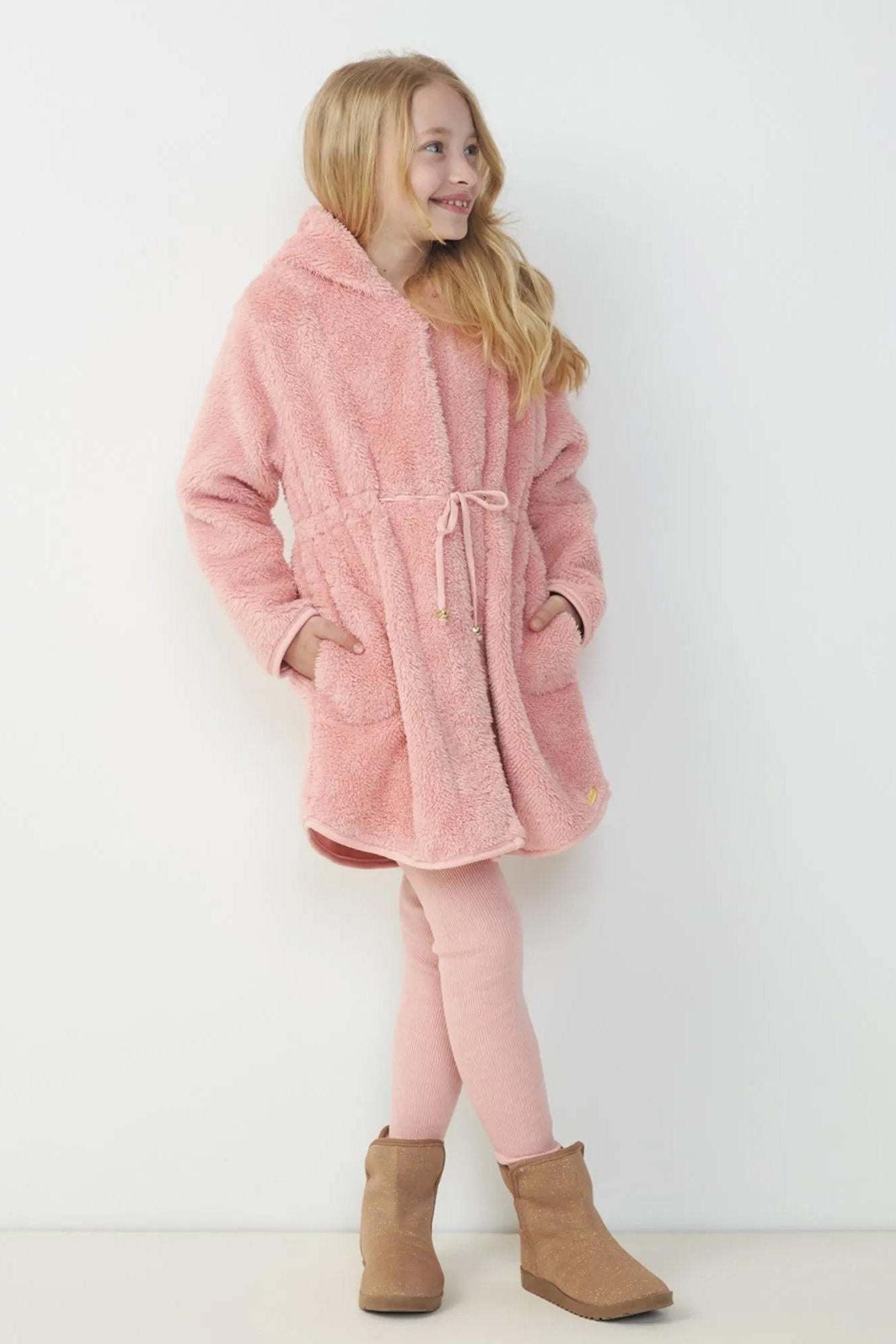 Casaco Infantil Peluciado Teddy Rosa