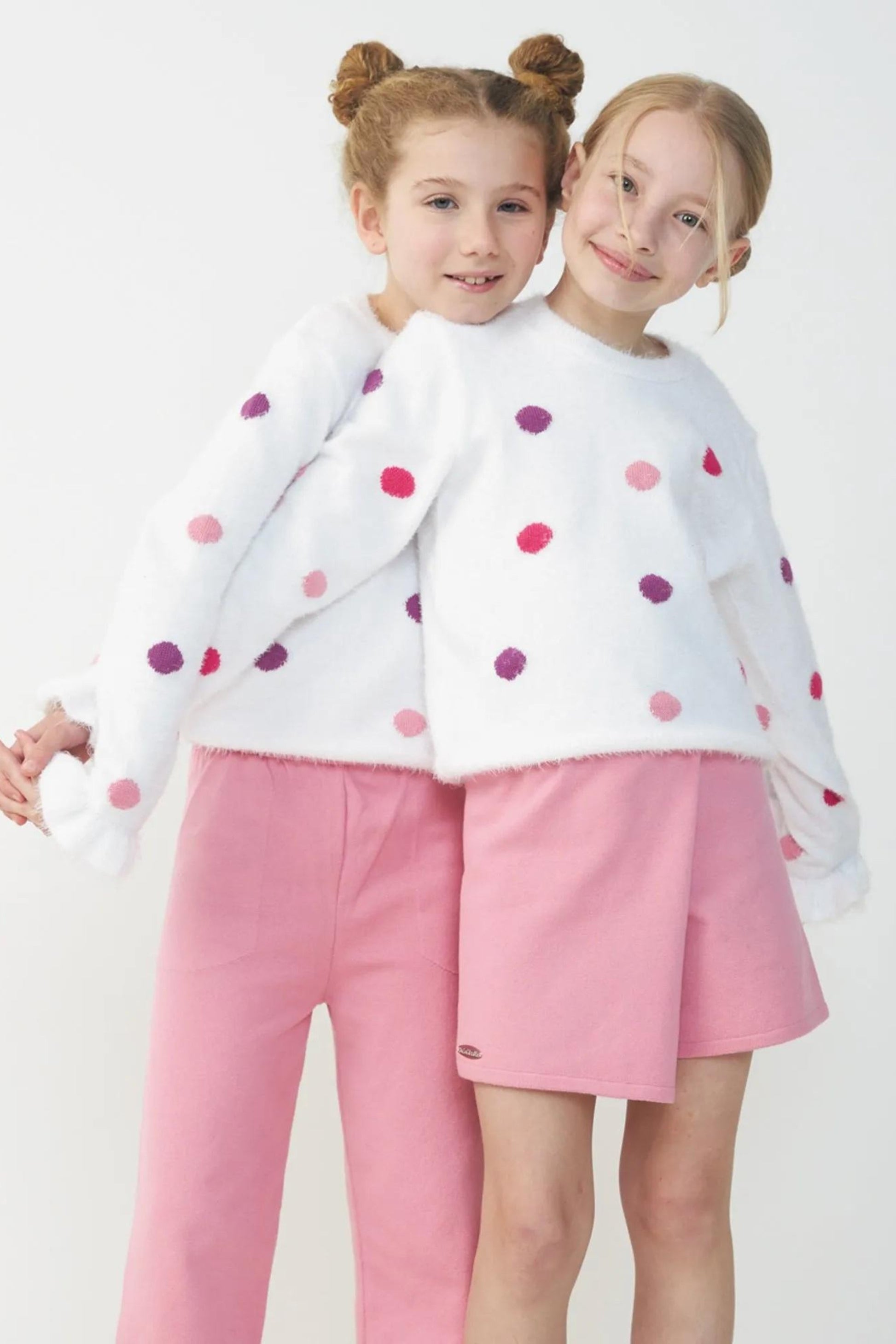 Malha Infantil Peludinha Poá Rosa e Lilás Bebelândia