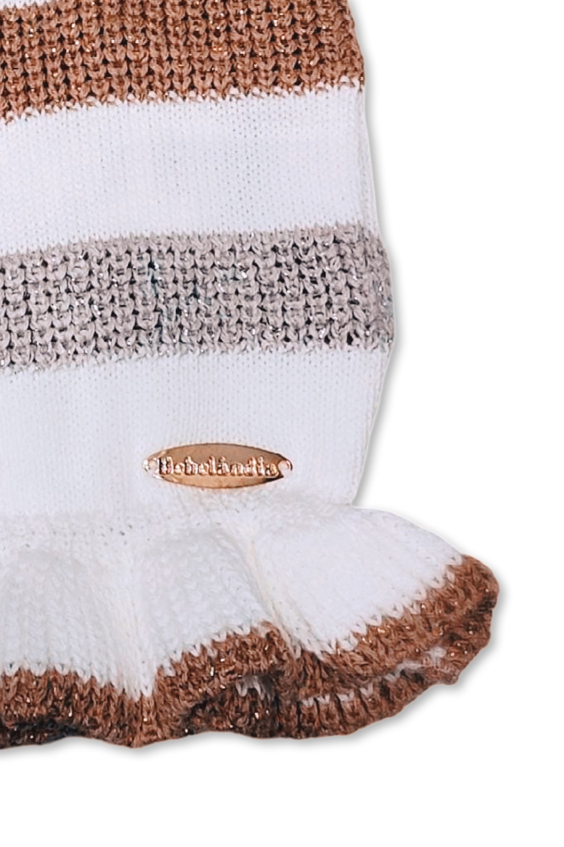 Colete Infantil Listrado Lurex Branco