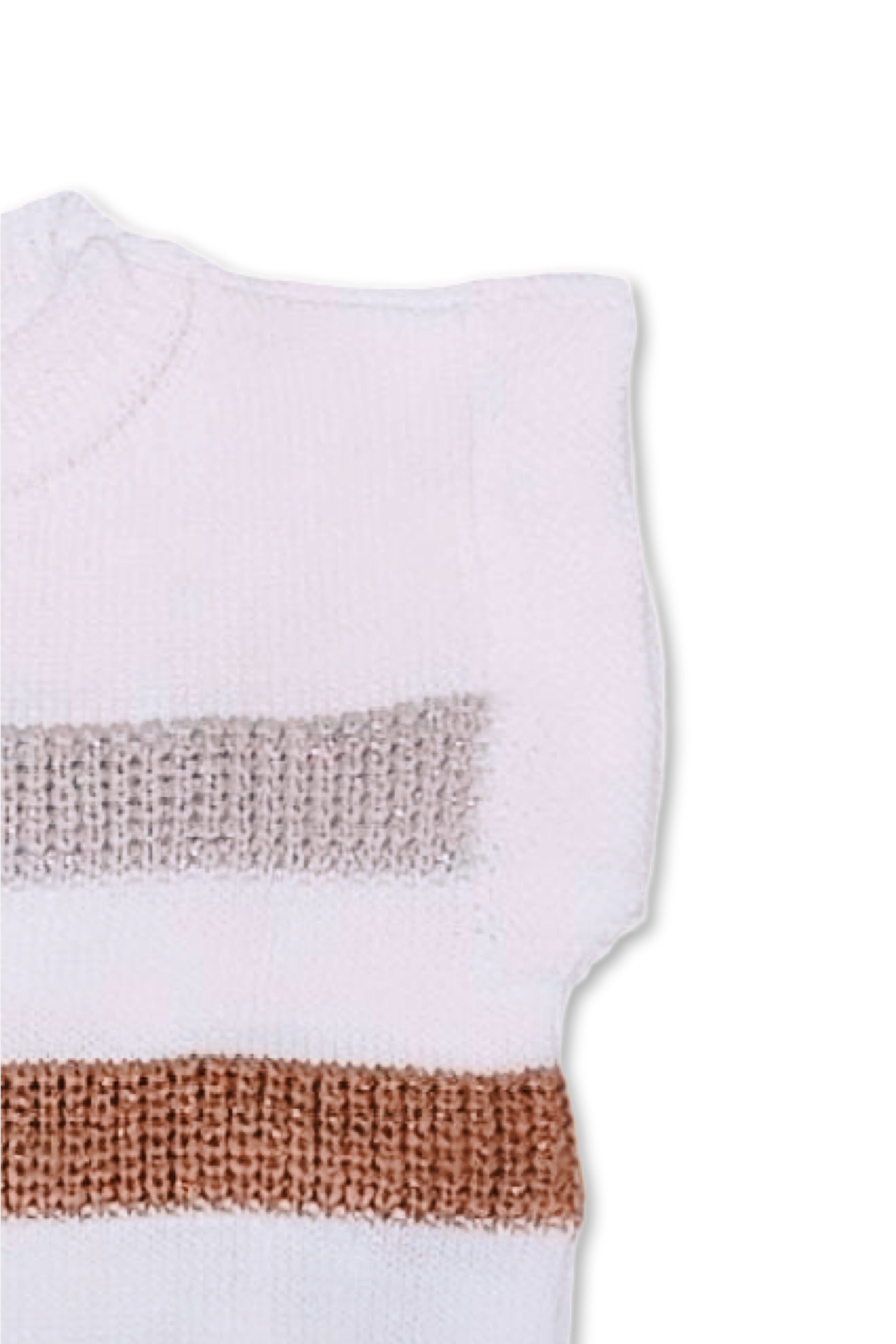 Colete Infantil Listrado Lurex Branco
