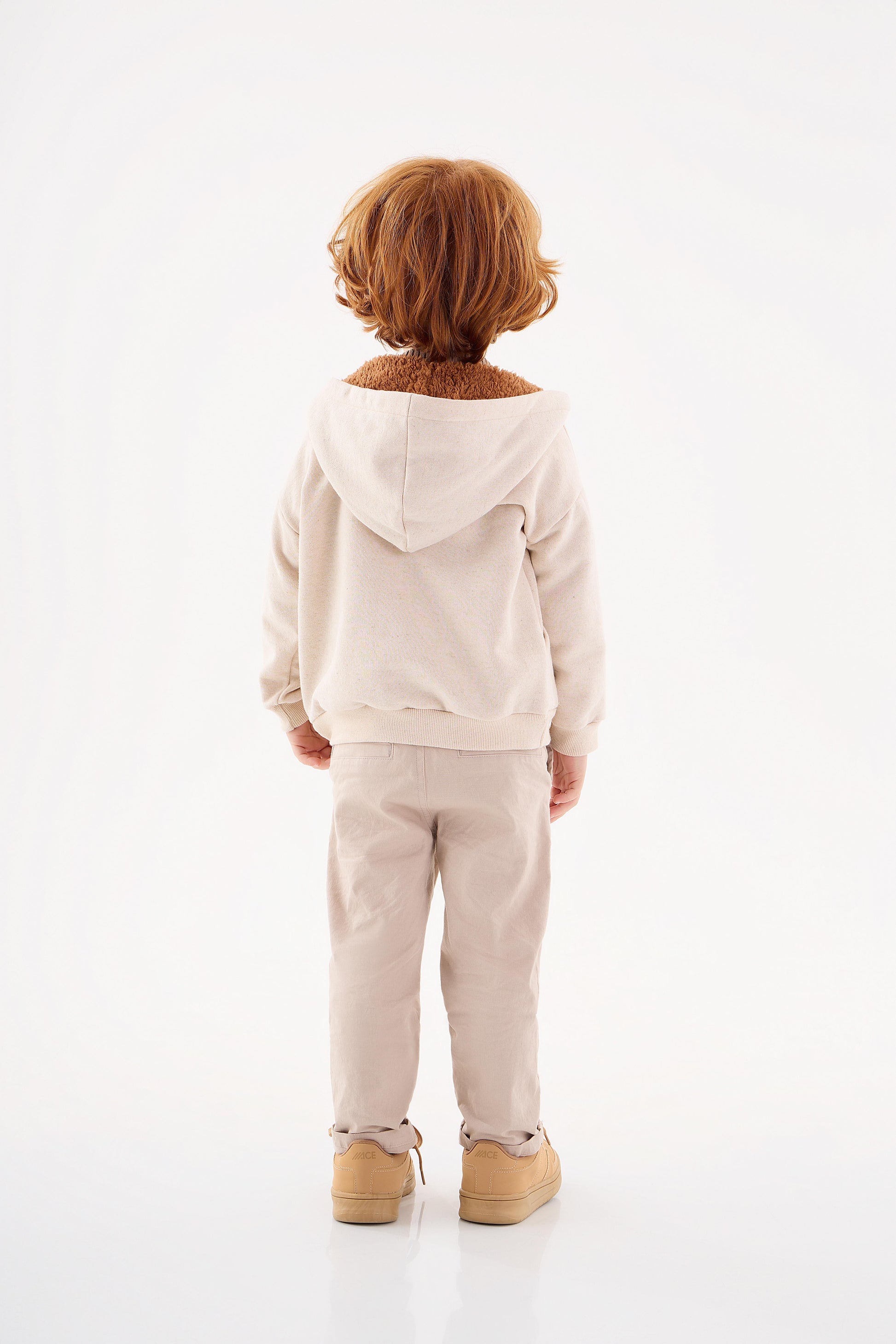 Jaqueta infantil para Meninos em Moletom Bege